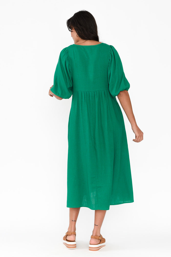 Bethany Green Pocket Midi Dress,Brunette model,alt text|model:Brontie