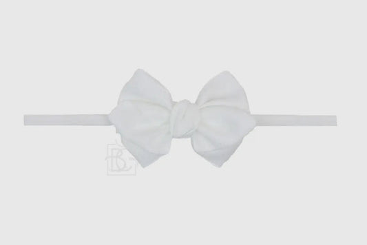 Beyond Creations 1/4" Pantyhose Headband w/ Mini Euro Bow-White