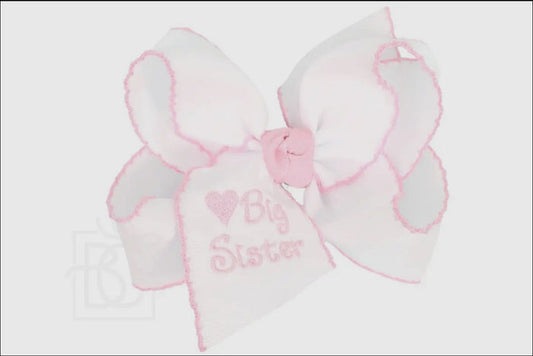 Beyond Creations Embroidered Big Sister Crochet Edge Bow