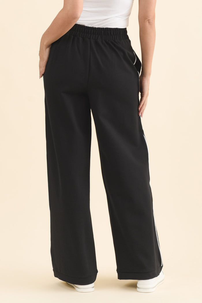 Bien Black Contrast Ponte Jogger Pants