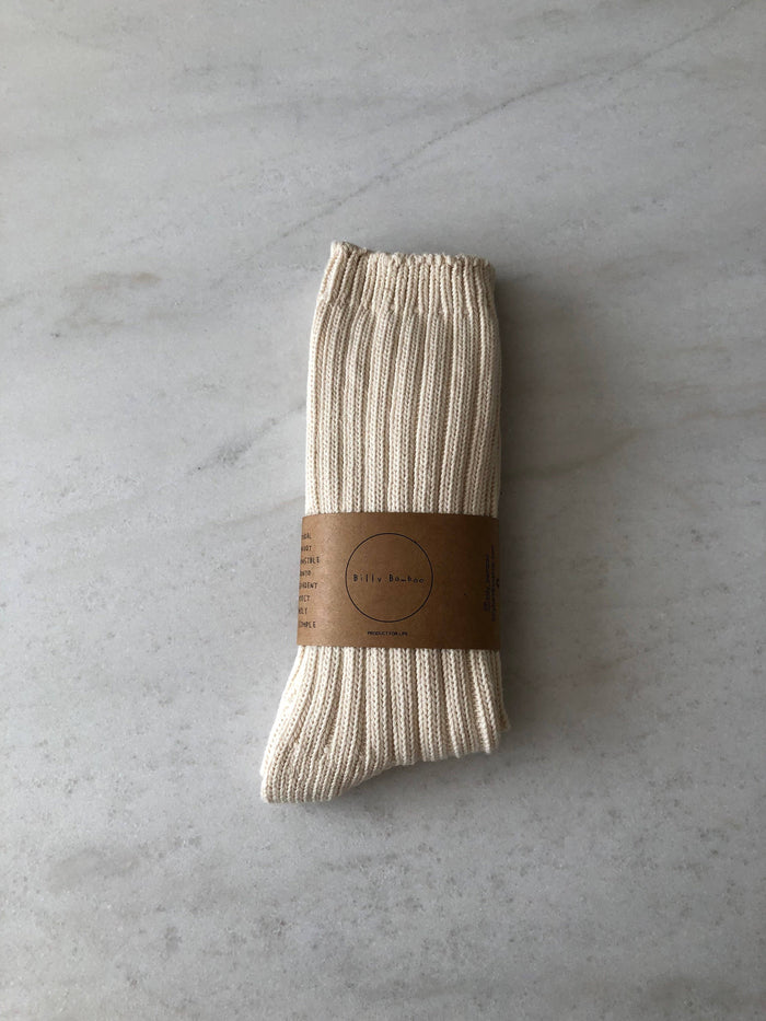 BILLY BAMBOO CHUNKY RIBBED COTTON HIGH SOCKS