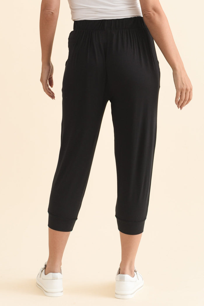 Black Tokyo Slouch Pants,Brunette model,alt text|model:MJ