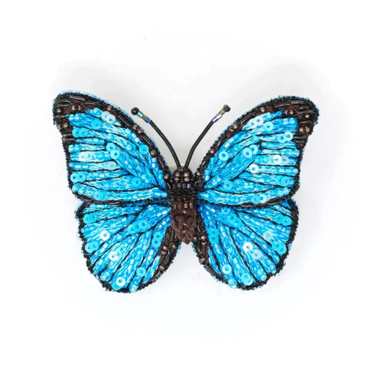 Blue Morpho Brooch