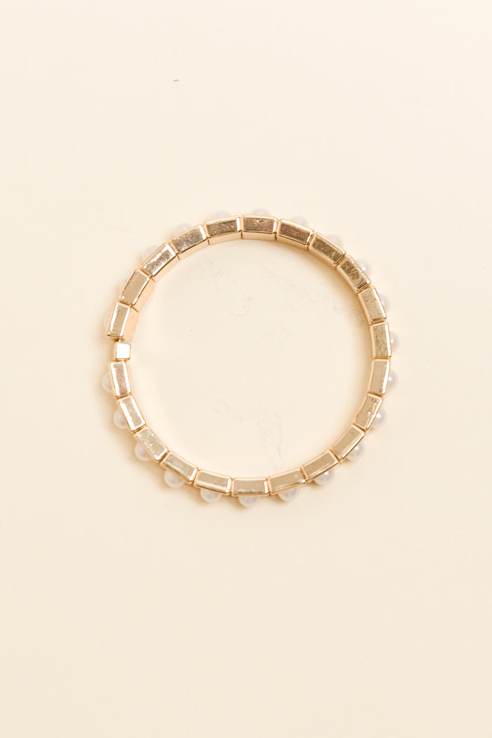 Bonnie Gold Beaded Pearl Bracelet