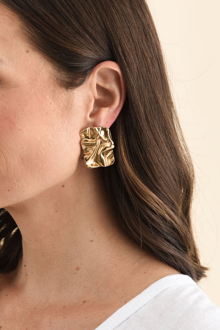 Bray Gold Square Earrings