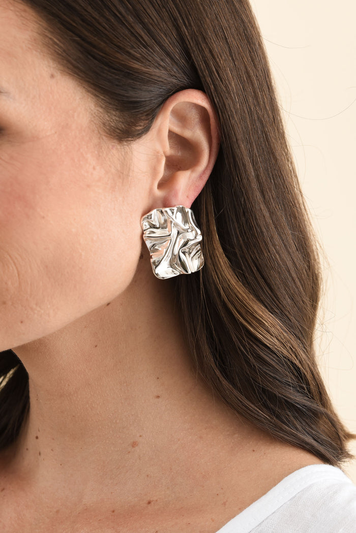 Bray Silver Square Earrings