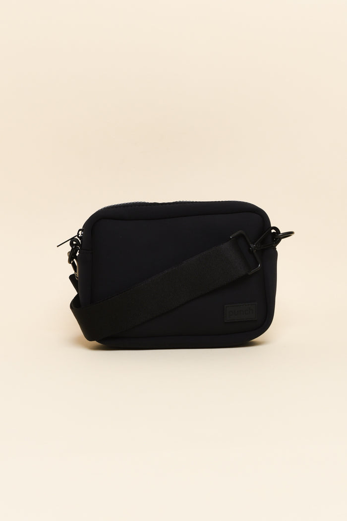 Brodie Black Neoprene Mini Crossbody Bag