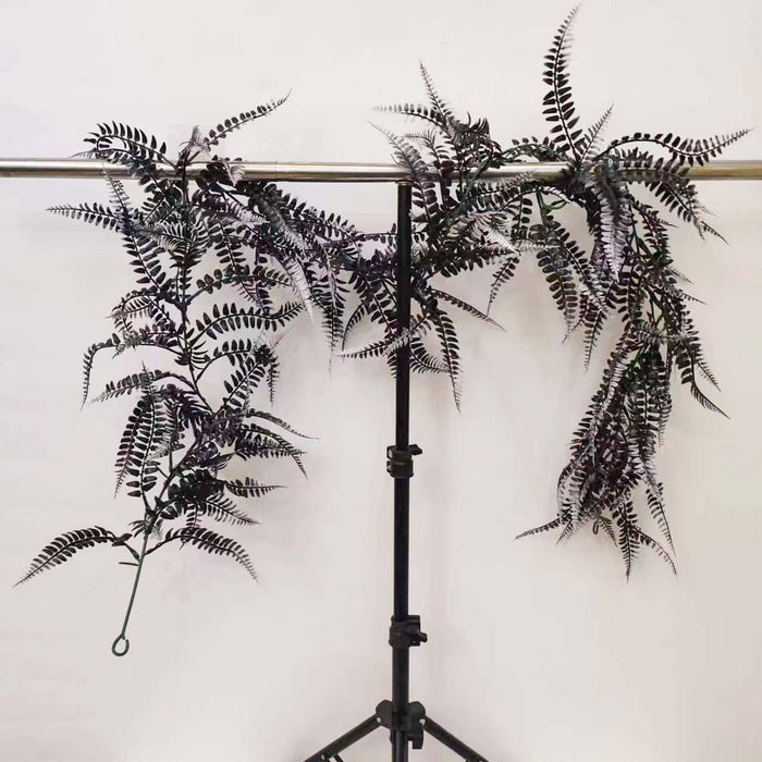 Bulk 5Pcs Halloween Plants Black Ferns Artificial Black Plants for Outdoors and Indoors Wholesale