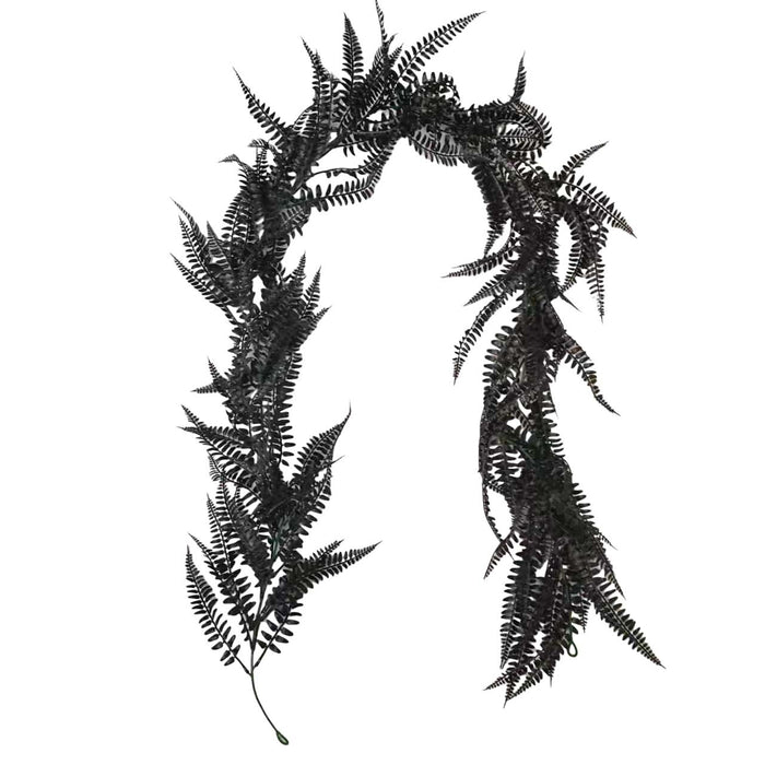 Bulk 5Pcs Halloween Plants Black Ferns Artificial Black Plants for Outdoors and Indoors Wholesale