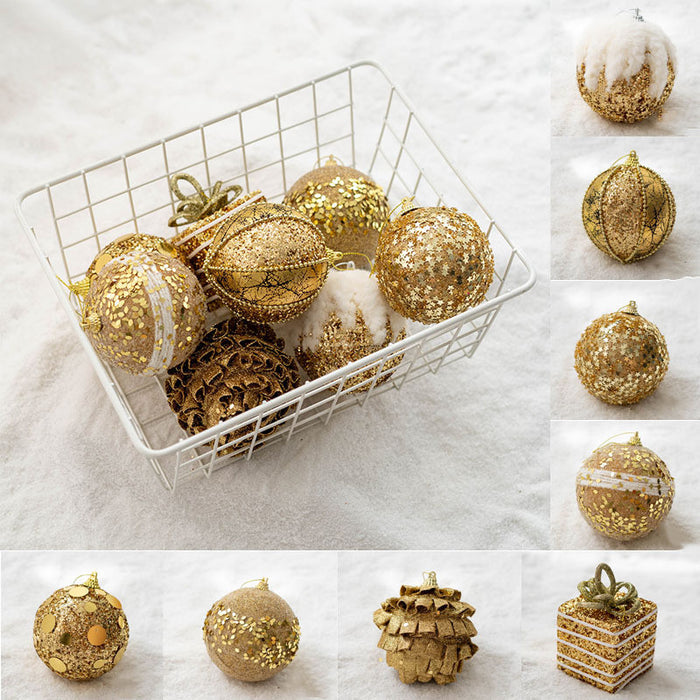 Bulk 8pcs Glitter Christmas Tree Ball Ornaments Holiday Hanging Balls Wholesale