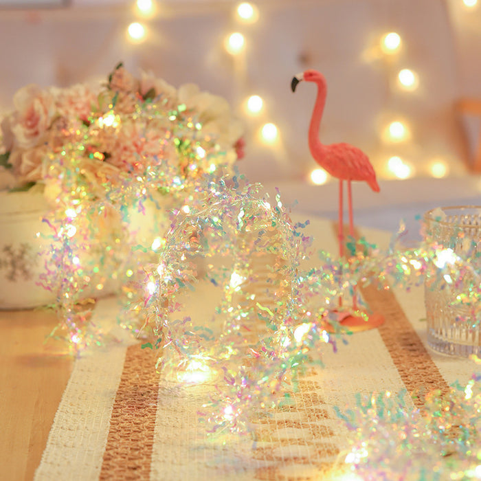 Bulk 9.8FT Pre-lit Christmas Tinsel Garland Shiny Twist Garland Hanging Wholesale