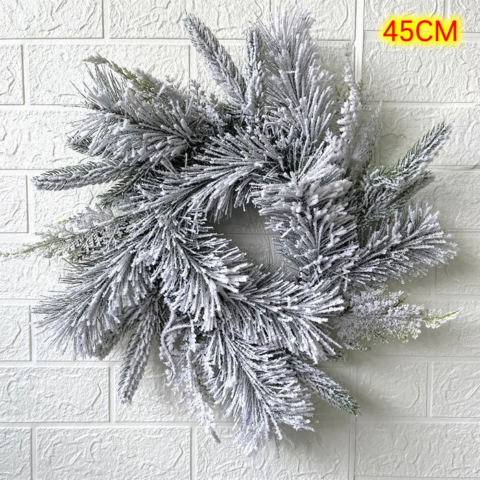 Bulk Flocked Wreaths Artificial Pine Vine Cedar Garland Christmas Decorations for Doors Fireplace Wholesale