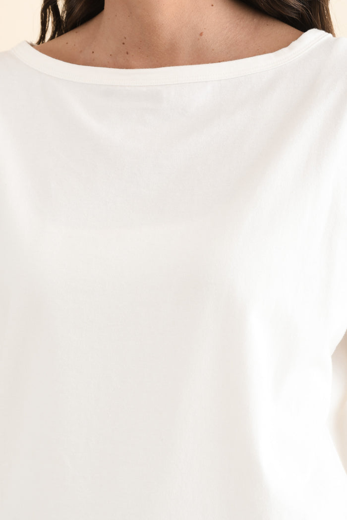 Calvin White Cotton Long Sleeve Tee