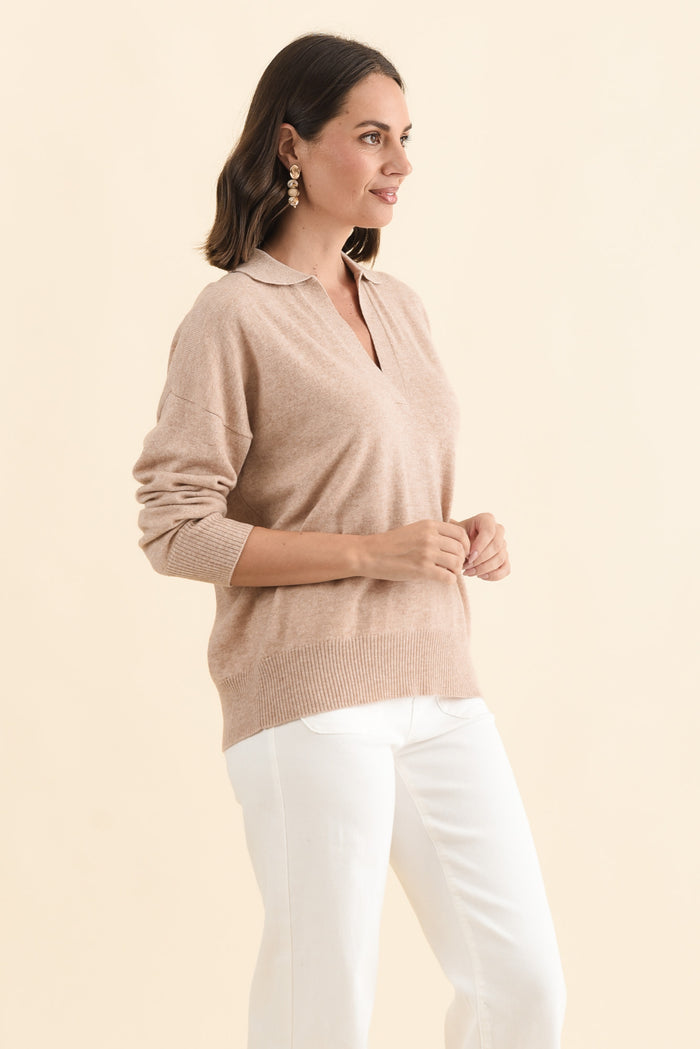 Camila Beige Wool Cashmere Jumper
