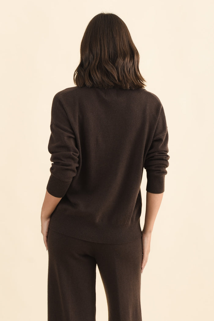 Camila Chocolate Wool Cashmere Jumper