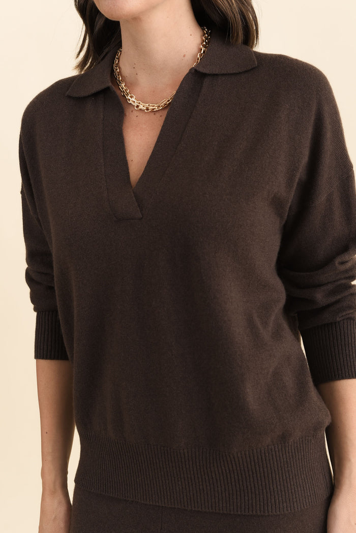 Camila Chocolate Wool Cashmere Jumper