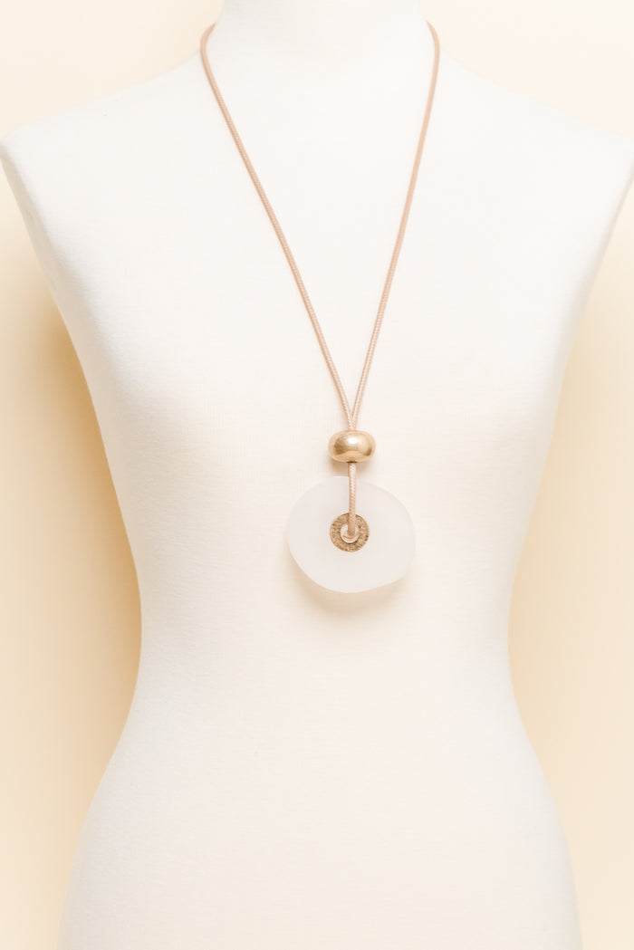 Camille White Stone Pendant Necklace