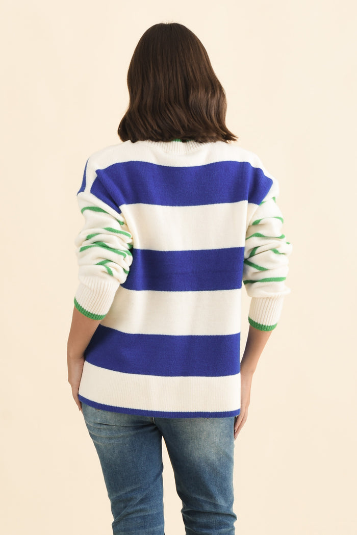 Camryn Blue Stripe Knit Jumper