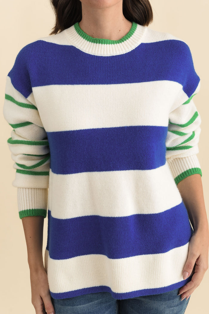 Camryn Blue Stripe Knit Jumper