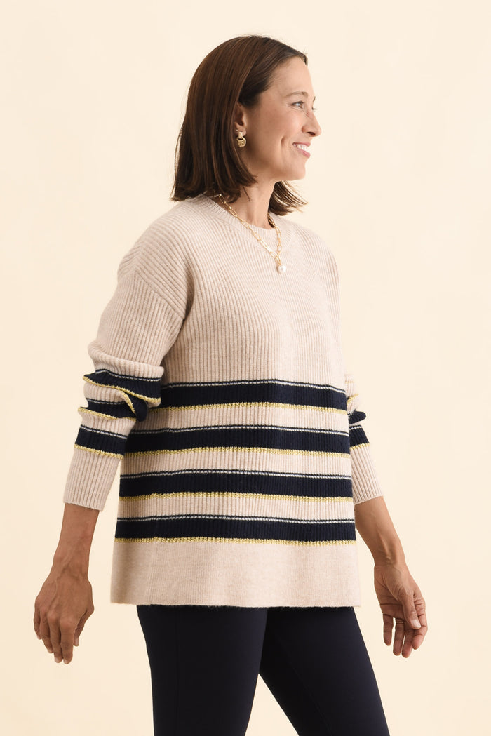 Camryn Cream Stripe Knit Jumper