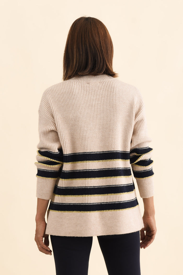 Camryn Cream Stripe Knit Jumper