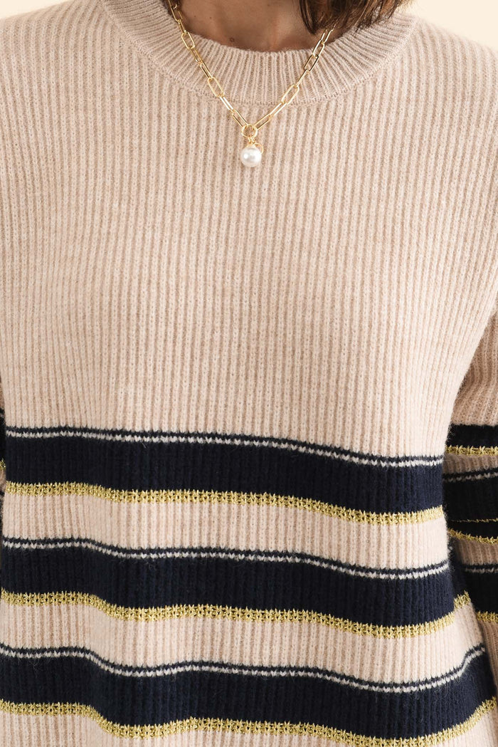 Camryn Cream Stripe Knit Jumper