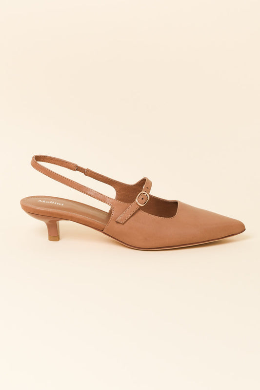 Candor Brandy Leather Slingback Heel