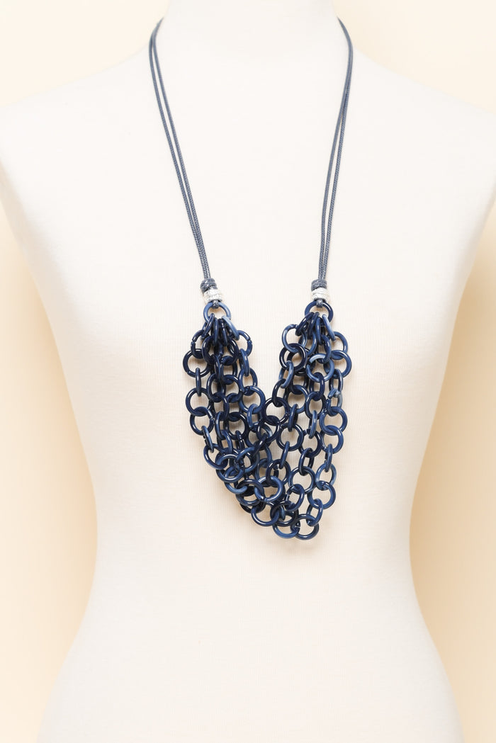Carey Dark Blue Layered Necklace