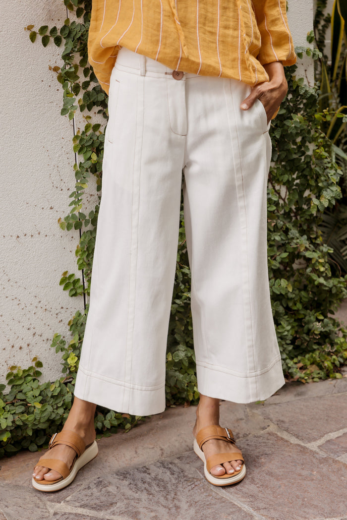 Carsen Cream Wide Leg Jeans,Lifestyle