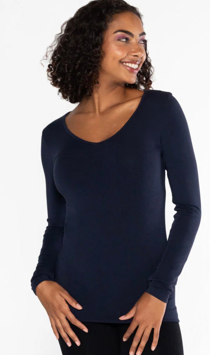C’EST MOI BAMBOO L/S V NECK TOP