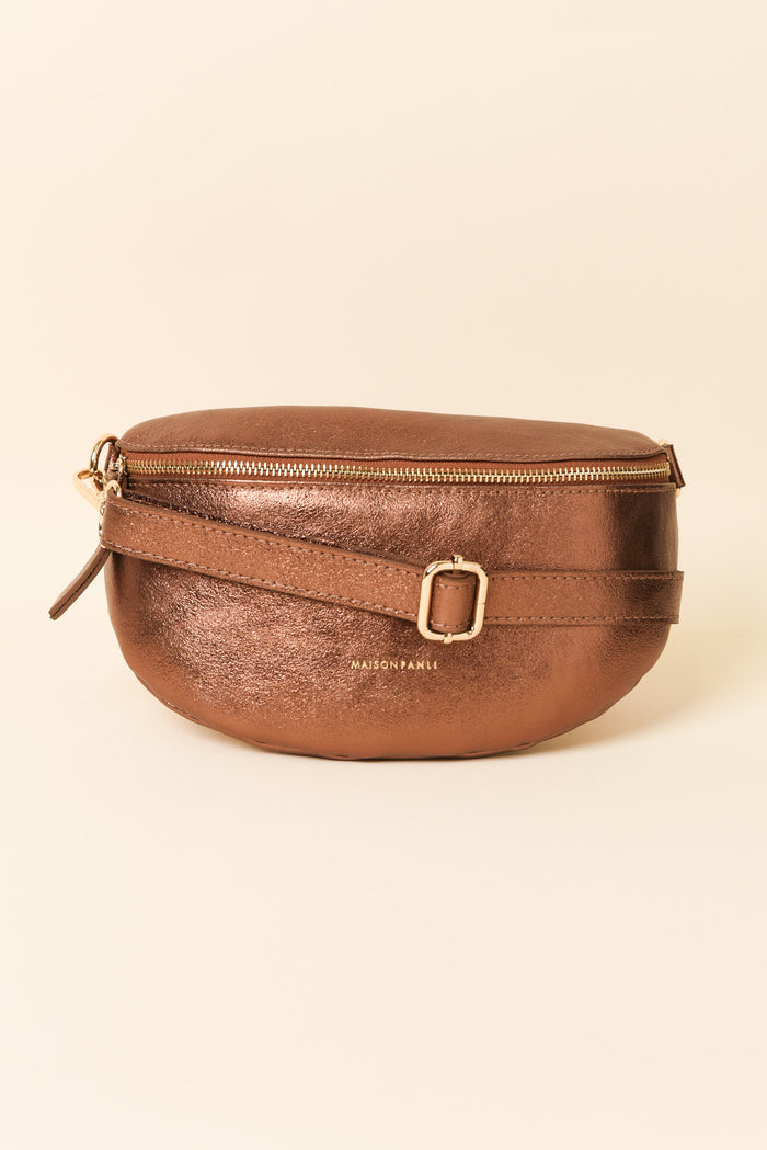 Christine Bronze Metallic Leather Bumbag