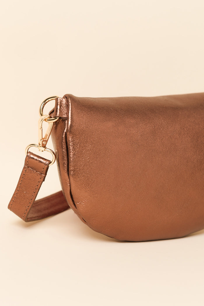 Christine Bronze Metallic Leather Bumbag