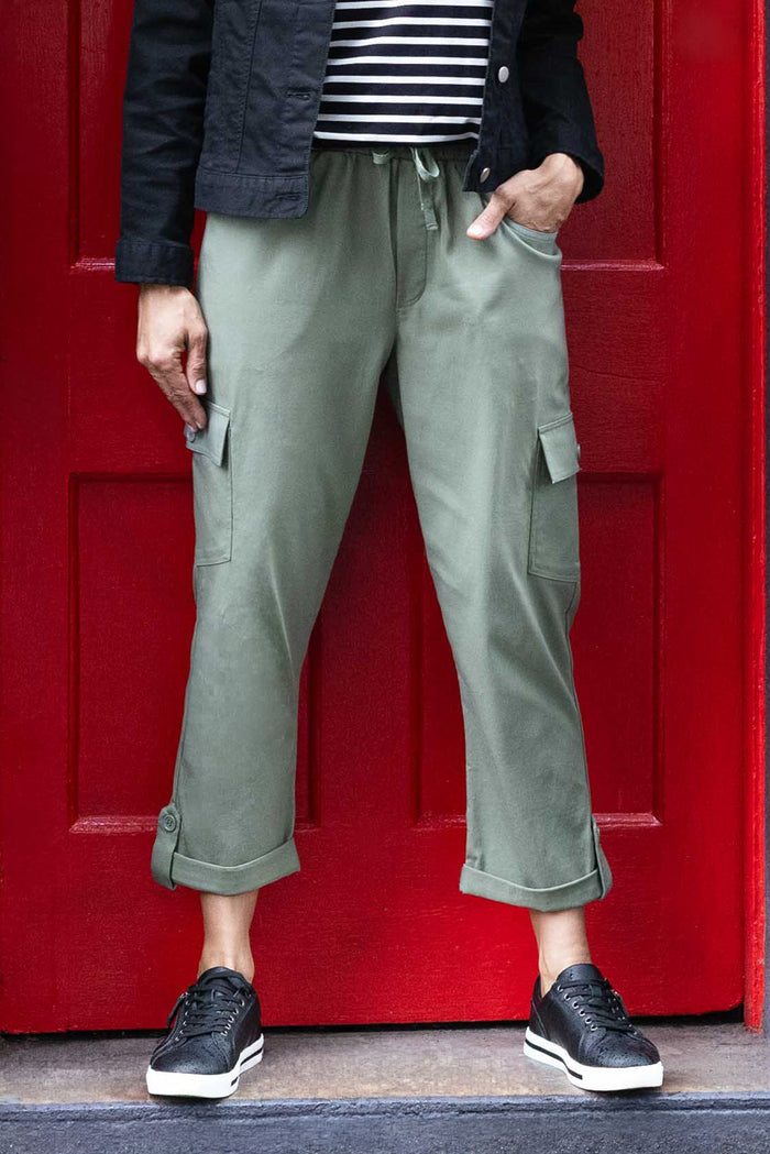 Cindy Sage Denim Cargo Pants,Lifestyle