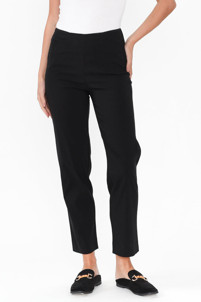 Cody Black Stretch Pants,Brunette model,alt text|model:MJ