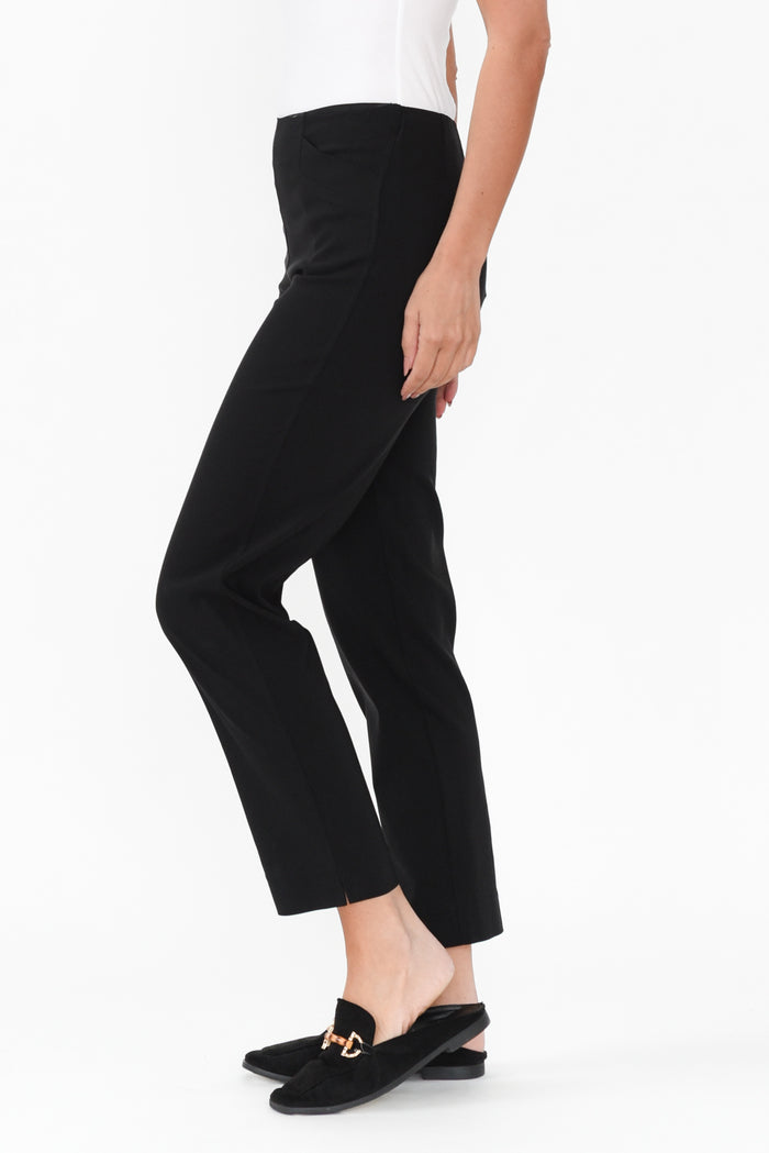 Cody Black Stretch Pants,Brunette model,alt text|model:MJ