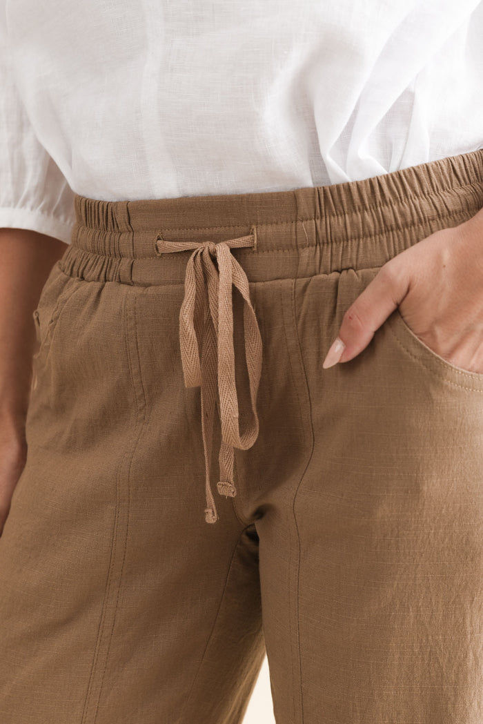 Colette Taupe Cargo Pants,Brunette model,alt text|model:MJ