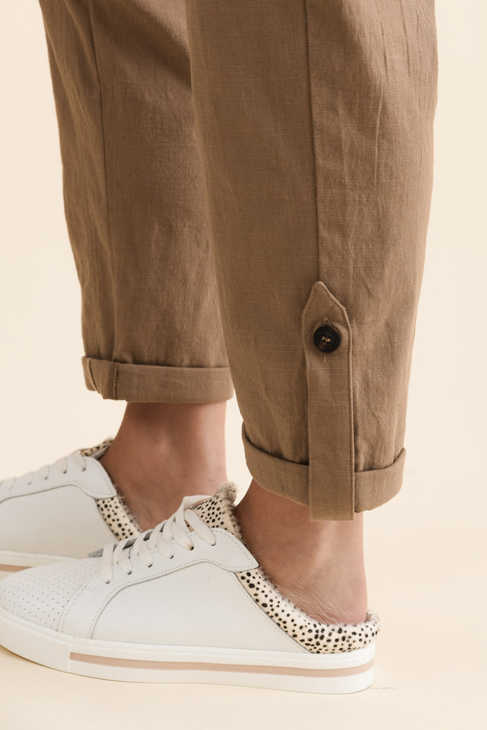 Colette Taupe Cargo Pants,Brunette model,alt text|model:MJ