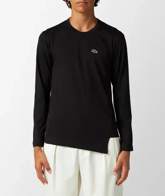 Comme des Garçons X Lacoste - T-Shirt Asymétrique FL-T013-W23-1- Noir-T-shirts-FL-T013-W23-1