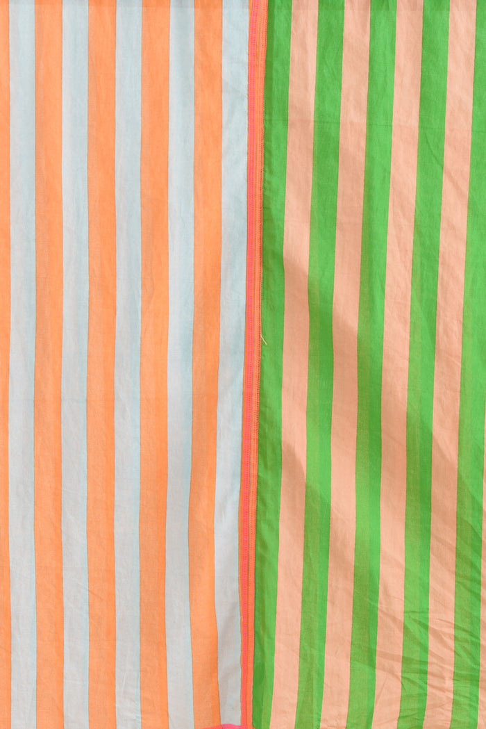 Cosmos Orange Stripe Cotton Sarong,Brunette model,alt text|model:MJ