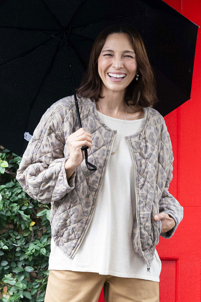 Courtney Tan Leopard Bomber Jacket,Lifestyle