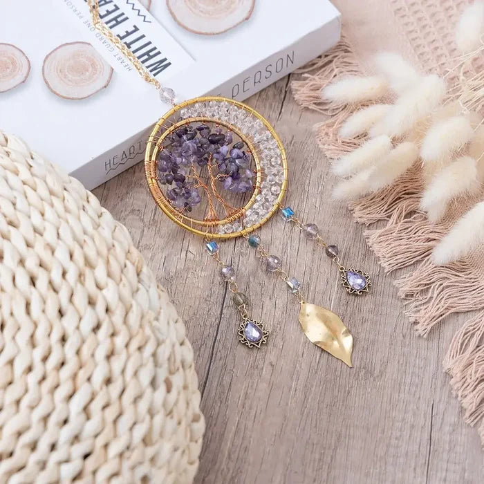 Crystolver Amethyst Tree of Life Beaded Hanging