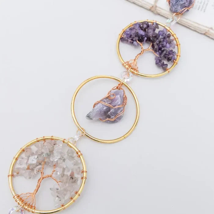 Crystolver Tree of Life Gemstone Beaded Wall Hanger