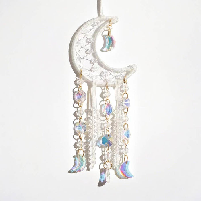 Crystolver Woven round/moon Suncatcher Hanging