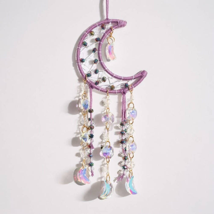Crystolver Woven round/moon Suncatcher Hanging