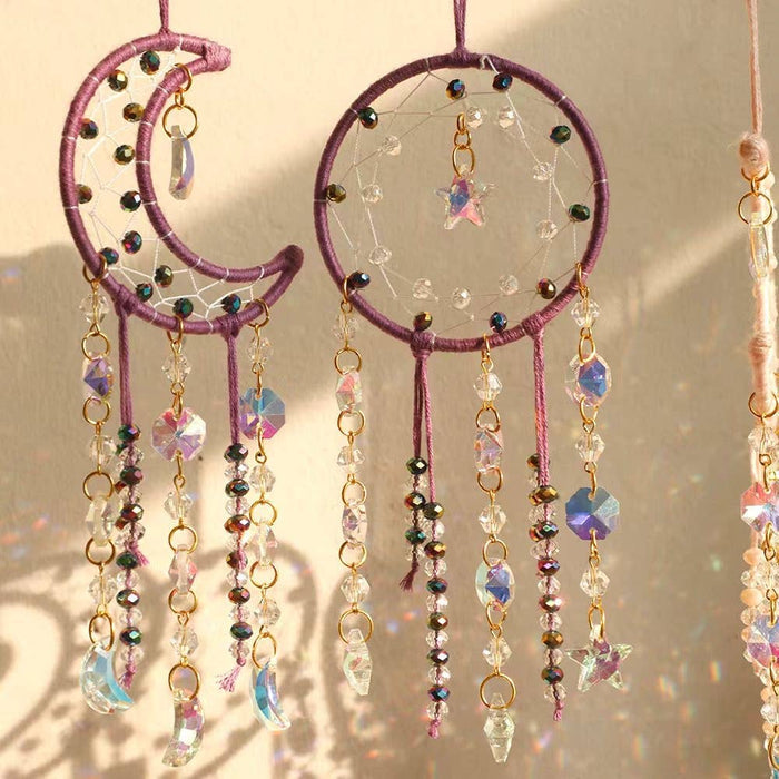 Crystolver Woven round/moon Suncatcher Hanging
