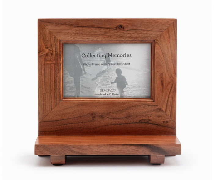 Demdaco Collecting Memories Acacia Mango Wood Frame with Shelf (4x6in)