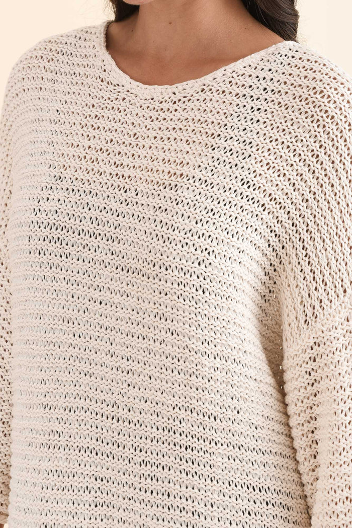 Dream Cream Knit Sleeved Dress,Detail,Brunette model,alt text|model:Brontie