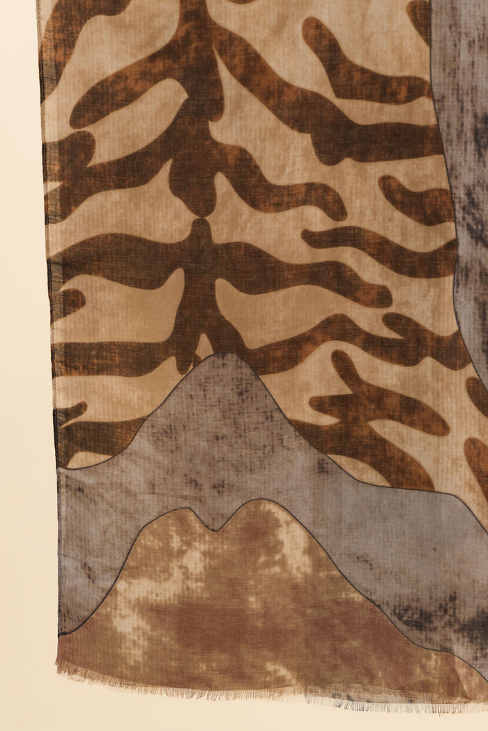 Duke Mocha Abstract Scarf