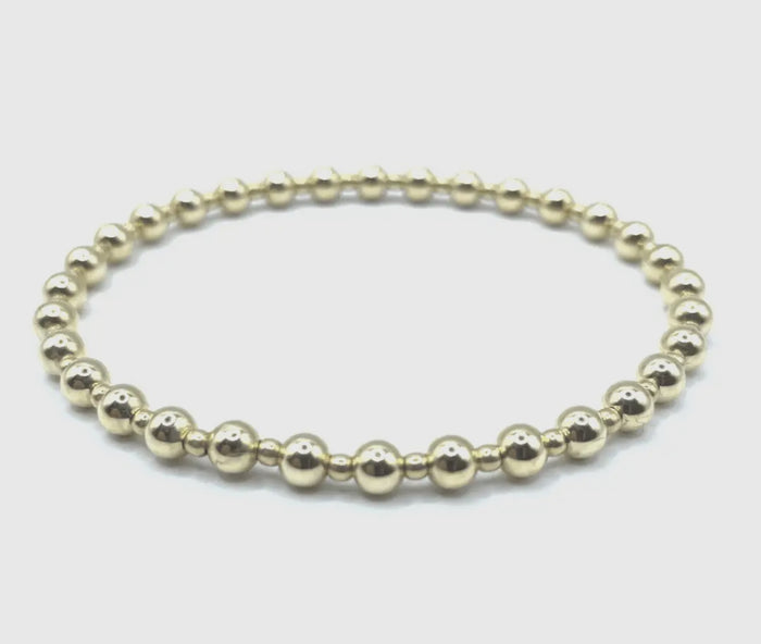 Erin Gray Gold Filled Waterproof Dimension Bracelet (4mm+2mm+4mm)