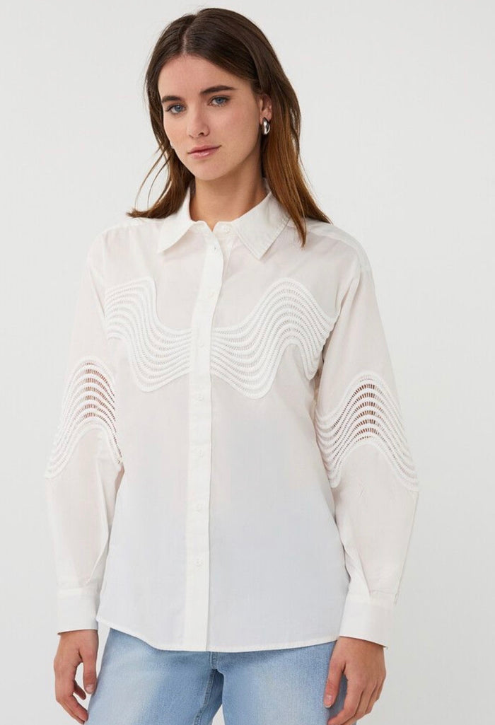ESQUALO lace poplin BLOUSE